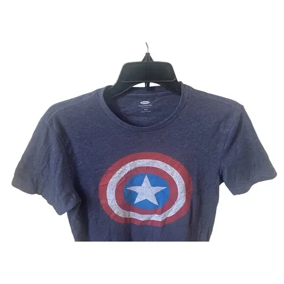 Old Navy Boy / Small Men's Captain America Shield Graphic Tee T-Shirt size S/P - Picture 2 of 8
